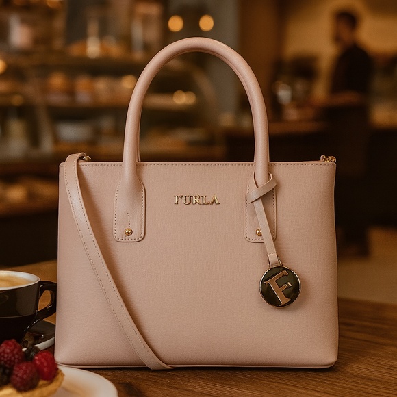 Furla Handbags - NEW FURLA Pink Saffiano Leather Small Josi Tote/Crossbody Bag Made in Italy Bag